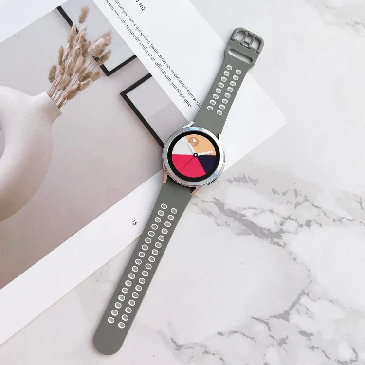 雙扣雙色矽膠錶帶，適用於 Samsung Galaxy Watch4 40mm，適用於 Samsung Galaxy Watch4 44mm