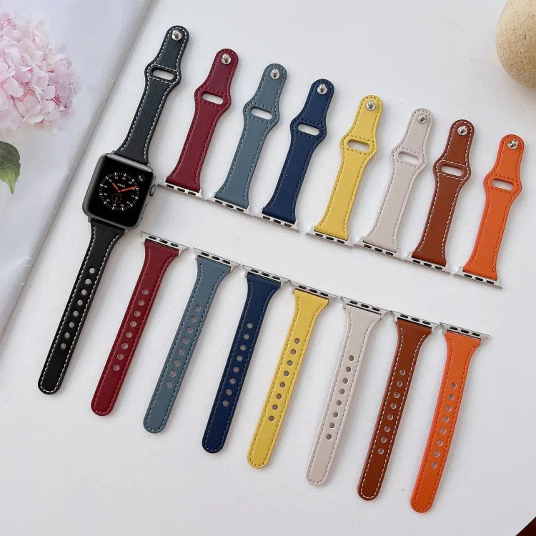 蘋果手錶系列平紋皮革錶帶，7 41mm / 6&SE&5&4 40mm / 3&2&1 38mm，7 45mm / 6&SE&5&4 44mm / 3&2&1 42mm