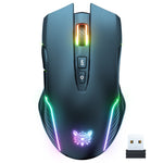 ONIKUMA CW905 2.4G RGB 燈光無線滑鼠，CW905 無線滑鼠（黑色），CW905 無線滑鼠（粉色），CW905 無線滑鼠（灰白色）