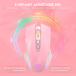 ONIKUMA CW905 2.4G RGB 燈光無線滑鼠，CW905 無線滑鼠（黑色），CW905 無線滑鼠（粉色），CW905 無線滑鼠（灰白色）