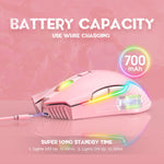 ONIKUMA CW905 2.4G RGB 燈光無線滑鼠，CW905 無線滑鼠（黑色），CW905 無線滑鼠（粉色），CW905 無線滑鼠（灰白色）