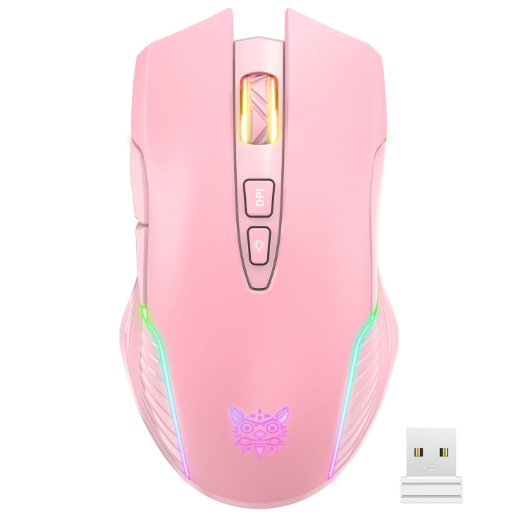 ONIKUMA CW905 2.4G RGB 燈光無線滑鼠，CW905 無線滑鼠（黑色），CW905 無線滑鼠（粉色），CW905 無線滑鼠（灰白色）