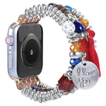 Tassel Beaded Watchband For Apple Watch Series, 7 41mm / 6&SE&5&4 40mm / 3&2&1 38mm, 7 45mm / 6&SE&5&4 44mm / 3&2&1 42mm