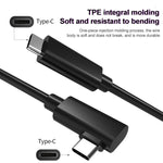 USB 3.2 Gen1 Type-C to USB 3.2 Gen1 Type-C Single Elbow VR Link Cable For Oculus Quest 1 / 2, 3m Single Elbow