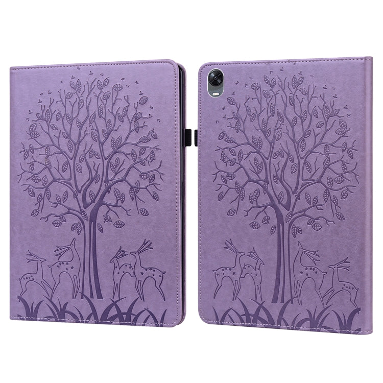 Tree & Deer Pattern Pressed Printing Leather Tablet Case, For OPPO Pad 11 inch, For OPPO Realme Pad 10.4 inch, For Huawei MatePad T 10s 10.1 inch / T 10 9.7 inch, For Lenovo Legion Y700, For iPad mini 6 2021 / mini 2024                                 ...