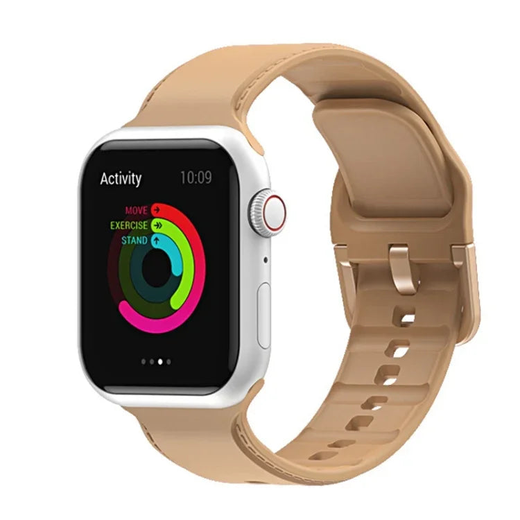 Silicone Stitching Watchband For Apple Watch Series, 7 41mm / 6&SE&5&4 40mm / 3&2&1 38mm, 7 45mm / 6&SE&5&4 44mm / 3&2&1 42mm