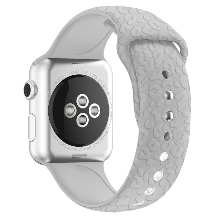 豹紋壓紋矽膠錶帶，適用於 Apple Watch 系列，7 41mm / 6&SE&5&4 40mm / 3&2&1 38mm，7 45mm / 6&SE&5&4 44mm / 3&2&1 42mm