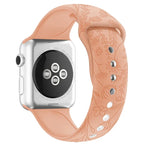 Butterflies Love Flower Embossing Silicone Watchband For Apple Watch Series, 7 41mm / 6&SE&5&4 40mm / 3&2&1 38mm