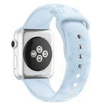 四葉草壓紋矽膠錶帶，適用於 Apple Watch 系列，7 45mm / 6&SE&5&4 44mm / 3&2&1 42mm，7 41mm / 6&SE&5&4 40mm / 3&2&1 38mm