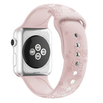 四葉草壓紋矽膠錶帶，適用於 Apple Watch 系列，7 45mm / 6&SE&5&4 44mm / 3&2&1 42mm，7 41mm / 6&SE&5&4 40mm / 3&2&1 38mm