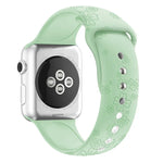 四葉草壓紋矽膠錶帶，適用於 Apple Watch 系列，7 45mm / 6&SE&5&4 44mm / 3&2&1 42mm，7 41mm / 6&SE&5&4 40mm / 3&2&1 38mm