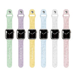 四葉草壓紋矽膠錶帶，適用於 Apple Watch 系列，7 45mm / 6&SE&5&4 44mm / 3&2&1 42mm，7 41mm / 6&SE&5&4 40mm / 3&2&1 38mm