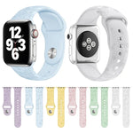 四葉草壓紋矽膠錶帶，適用於 Apple Watch 系列，7 45mm / 6&SE&5&4 44mm / 3&2&1 42mm，7 41mm / 6&SE&5&4 40mm / 3&2&1 38mm