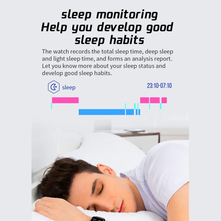 L21 1.69 吋 TFT 螢幕智慧手錶，支援血壓監測／睡眠監測