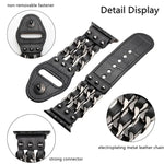 真皮男款風格錶帶，適用於 Apple Watch 系列，7 41mm / 6&SE&5&4 40mm / 3&2&1 38mm，7 45mm / 6&SE&5&4 44mm / 3&2&1 42mm