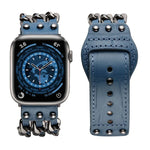 真皮男款風格錶帶，適用於 Apple Watch 系列，7 41mm / 6&SE&5&4 40mm / 3&2&1 38mm，7 45mm / 6&SE&5&4 44mm / 3&2&1 42mm