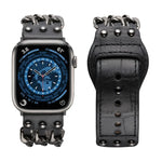 真皮男款風格錶帶，適用於 Apple Watch 系列，7 41mm / 6&SE&5&4 40mm / 3&2&1 38mm，7 45mm / 6&SE&5&4 44mm / 3&2&1 42mm
