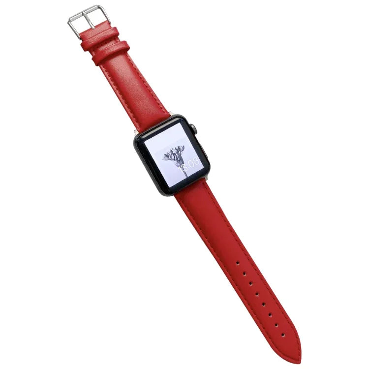 光面皮革錶帶，適用於 Apple Watch Series，7 41mm / 6&SE&5&4 40mm / 3&2&1 38mm，7 45mm / 6&SE&5&4 44mm / 3&2&1 42mm