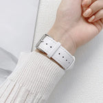 光面皮革錶帶，適用於 Apple Watch Series，7 41mm / 6&SE&5&4 40mm / 3&2&1 38mm，7 45mm / 6&SE&5&4 44mm / 3&2&1 42mm