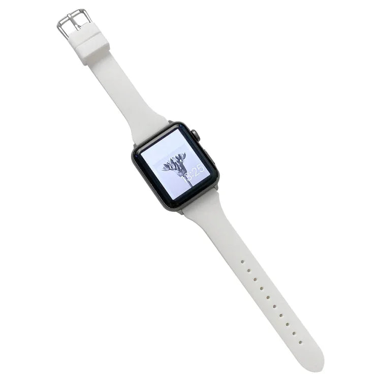 小腰圍矽膠錶帶，適用於 Apple Watch Series，7 41mm / 6&SE&5&4 40mm / 3&2&1 38mm，7 45mm / 6&SE&5&4 44mm / 3&2&1 42mm