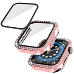雙排鑽石 PC+強化玻璃錶殼，適用於 Apple Watch Series 6&SE&5&4 40mm，6&SE&5&4 44mm，6&SE&5&4 40mm / 3&2&1 38mm