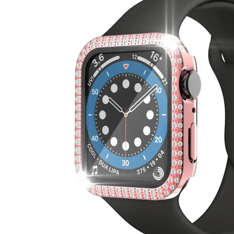 雙排鑽石 PC+強化玻璃錶殼，適用於 Apple Watch Series 6&SE&5&4 40mm，6&SE&5&4 44mm，6&SE&5&4 40mm / 3&2&1 38mm