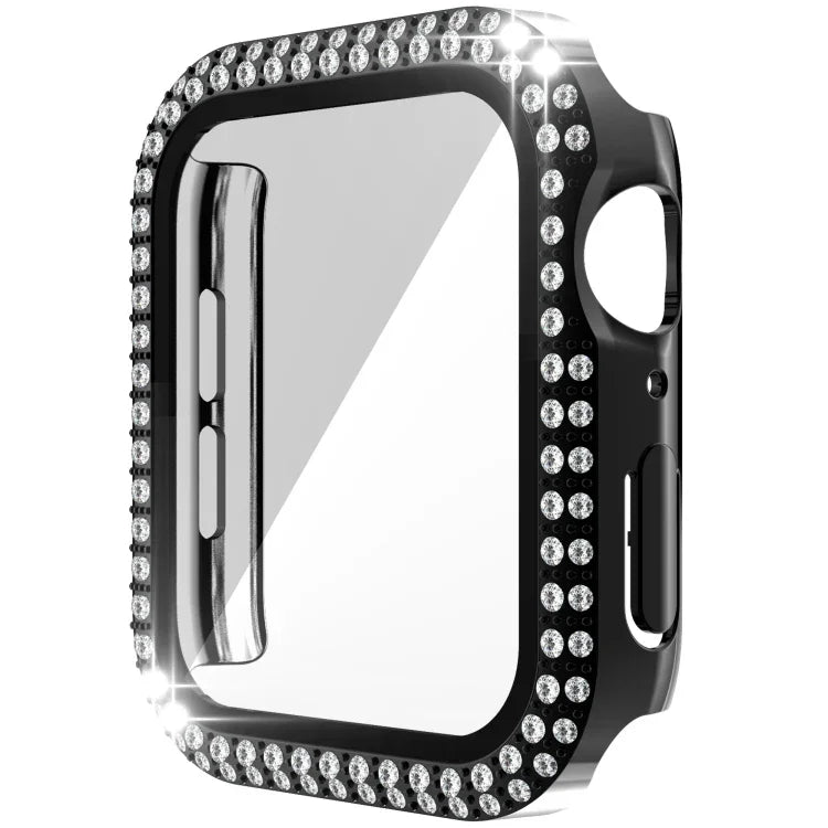 雙排鑽石 PC+強化玻璃錶殼，適用於 Apple Watch Series 6&SE&5&4 40mm，6&SE&5&4 44mm，6&SE&5&4 40mm / 3&2&1 38mm
