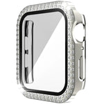 雙排鑽石 PC+強化玻璃錶殼，適用於 Apple Watch Series 6&SE&5&4 40mm，6&SE&5&4 44mm，6&SE&5&4 40mm / 3&2&1 38mm