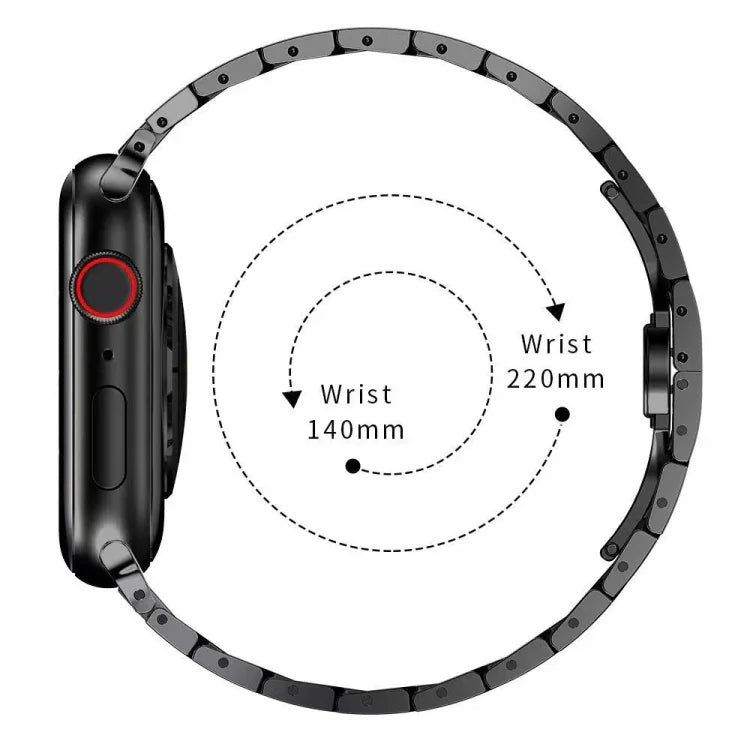 蝴蝶扣金屬錶帶，適用於 Apple Watch Series，7 41mm / 6&SE&5&4 40mm / 3&2&1 38mm，7 45mm / 6&SE&5&4 44mm / 3&2&1 42mm