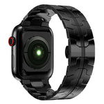 蝴蝶扣金屬錶帶，適用於 Apple Watch Series，7 41mm / 6&SE&5&4 40mm / 3&2&1 38mm，7 45mm / 6&SE&5&4 44mm / 3&2&1 42mm