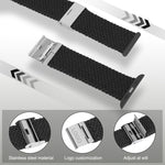 尼龍編織錶帶，適用於Apple Watch Series，7 41mm / 6&SE&5&4 40mm / 3&2&1 38mm，7 45mm / 6&SE&5&4 44mm / 3&2&1 42mm