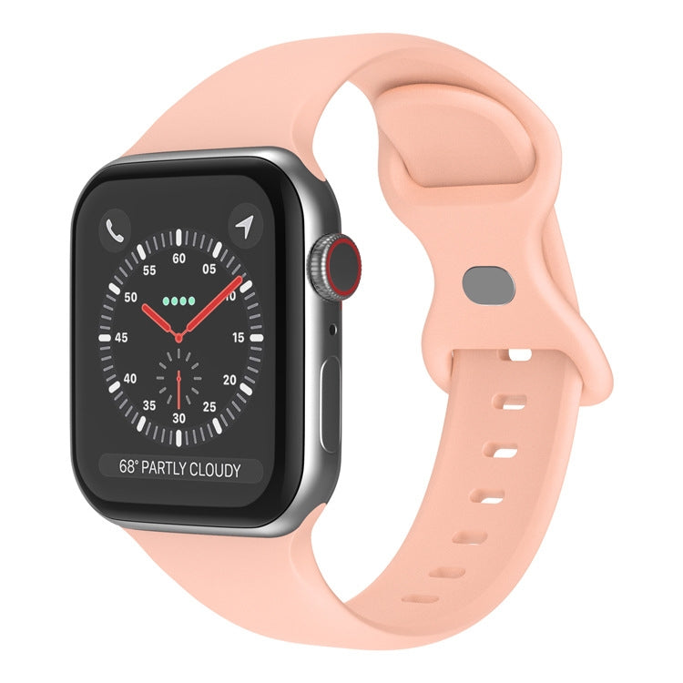 蝴蝶扣矽膠錶帶，尺寸：S，適用於Apple Watch Series，7 41mm / 6&SE&5&4 40mm / 3&2&1 38mm
