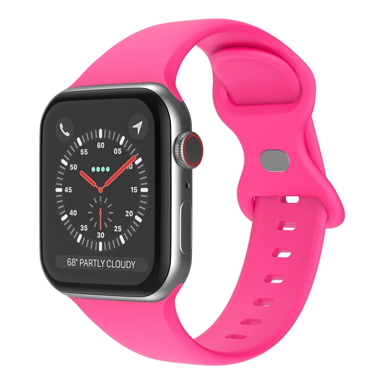 蝴蝶扣矽膠錶帶，尺寸：S，適用於Apple Watch Series，7 41mm / 6&SE&5&4 40mm / 3&2&1 38mm
