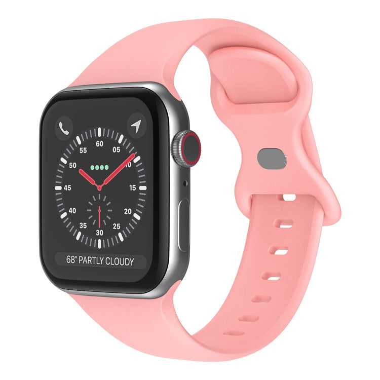 蝴蝶扣矽膠錶帶，尺寸：S，適用於Apple Watch Series，7 41mm / 6&SE&5&4 40mm / 3&2&1 38mm