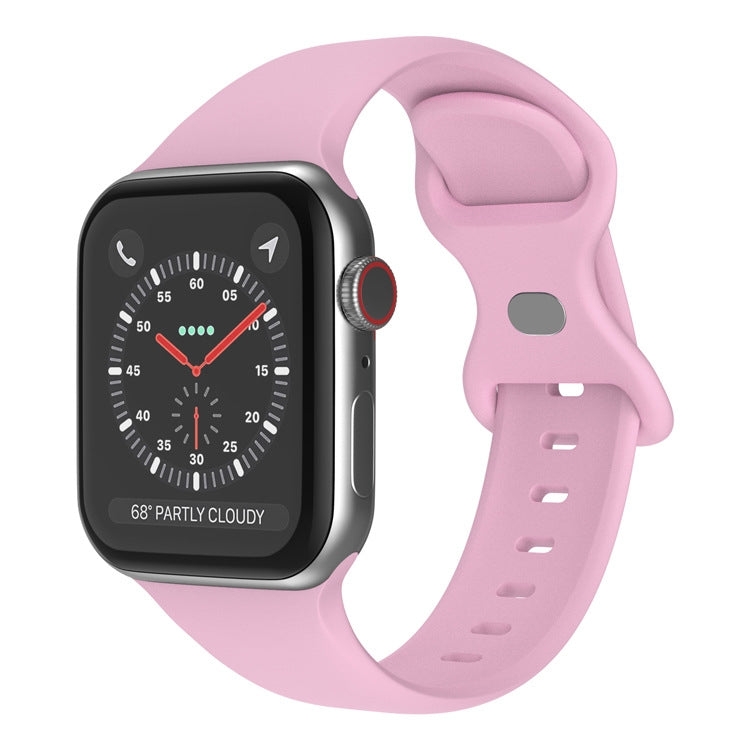 蝴蝶扣矽膠錶帶，尺寸：S，適用於Apple Watch Series，7 41mm / 6&SE&5&4 40mm / 3&2&1 38mm