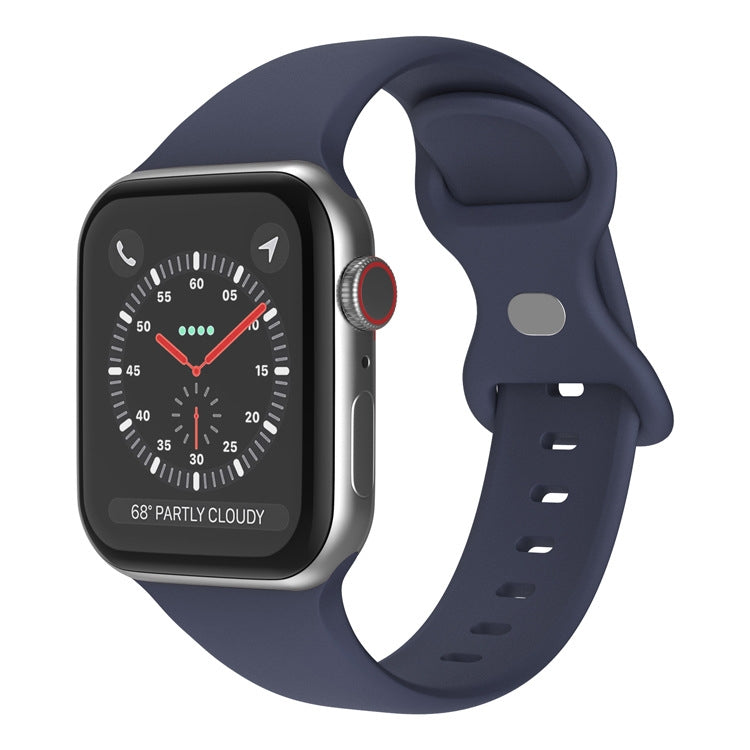 蝴蝶扣矽膠錶帶，尺寸：S，適用於Apple Watch Series，7 41mm / 6&SE&5&4 40mm / 3&2&1 38mm