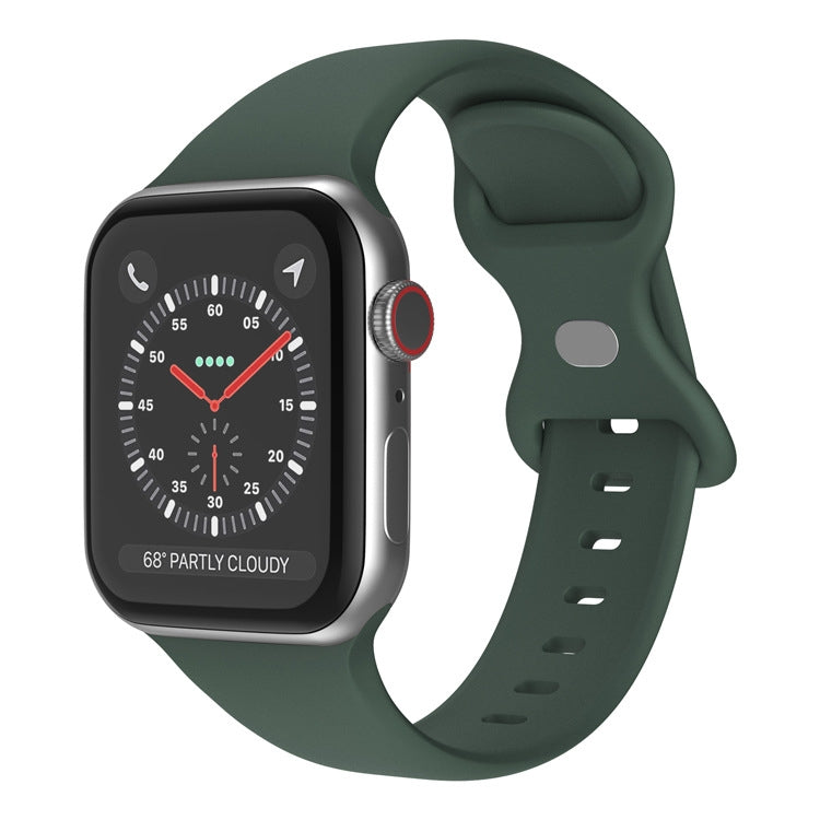 蝴蝶扣矽膠錶帶，尺寸：S，適用於Apple Watch Series，7 41mm / 6&SE&5&4 40mm / 3&2&1 38mm
