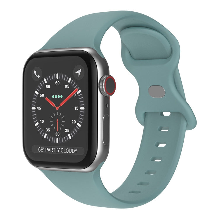 蝴蝶扣矽膠錶帶，尺寸：S，適用於Apple Watch Series，7 41mm / 6&SE&5&4 40mm / 3&2&1 38mm