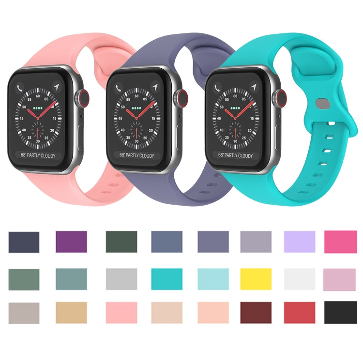 蝴蝶扣矽膠錶帶，尺寸：S，適用於Apple Watch Series，7 41mm / 6&SE&5&4 40mm / 3&2&1 38mm