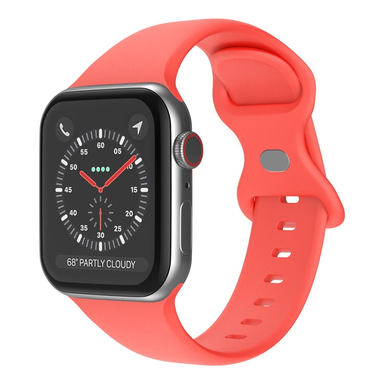 蝴蝶扣矽膠錶帶，尺寸：L，適用於Apple Watch Series，7 41mm / 6&SE&5&4 40mm / 3&2&1 38mm
