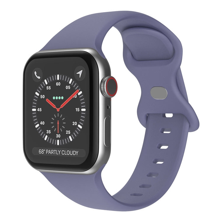 蝴蝶扣矽膠錶帶，尺寸：L，適用於Apple Watch Series，7 41mm / 6&SE&5&4 40mm / 3&2&1 38mm