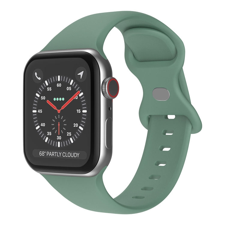 蝴蝶扣矽膠錶帶，尺寸：L，適用於Apple Watch Series，7 41mm / 6&SE&5&4 40mm / 3&2&1 38mm