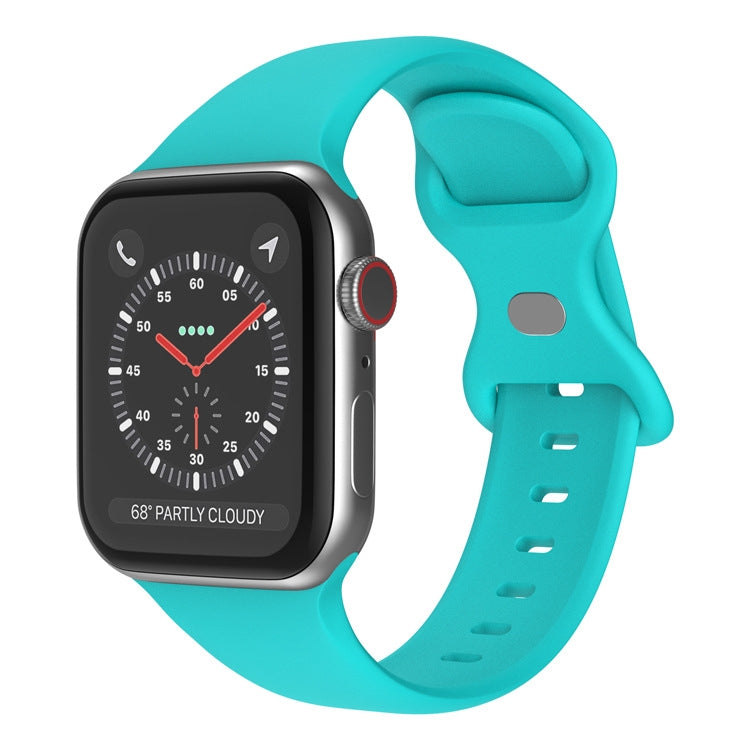 蝴蝶扣矽膠錶帶，尺寸：L，適用於Apple Watch Series，7 41mm / 6&SE&5&4 40mm / 3&2&1 38mm