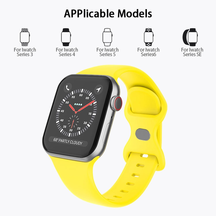 蝴蝶扣矽膠錶帶，尺寸：L，適用於Apple Watch Series，7 41mm / 6&SE&5&4 40mm / 3&2&1 38mm