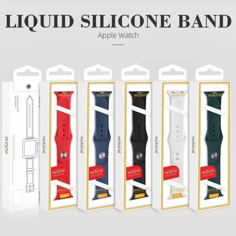 Mutural 液態矽膠錶帶，適用於 Apple Watch Series 7 41mm / 6 & SE & 5 & 4 40mm / 3 & 2 & 1 38mm，適用於 Apple Watch Ultra 49mm / Series 8&7 45mm / SE 2&6&SE&5&4 44mm / 3&2&1 42mm