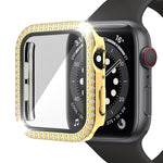 雙排鑽石 PC+強化玻璃錶殼，適用於 Apple Watch Series，3&2&1 38mm，3&2&1 42mm