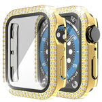 雙排鑽石 PC+強化玻璃錶殼，適用於 Apple Watch Series，3&2&1 38mm，3&2&1 42mm