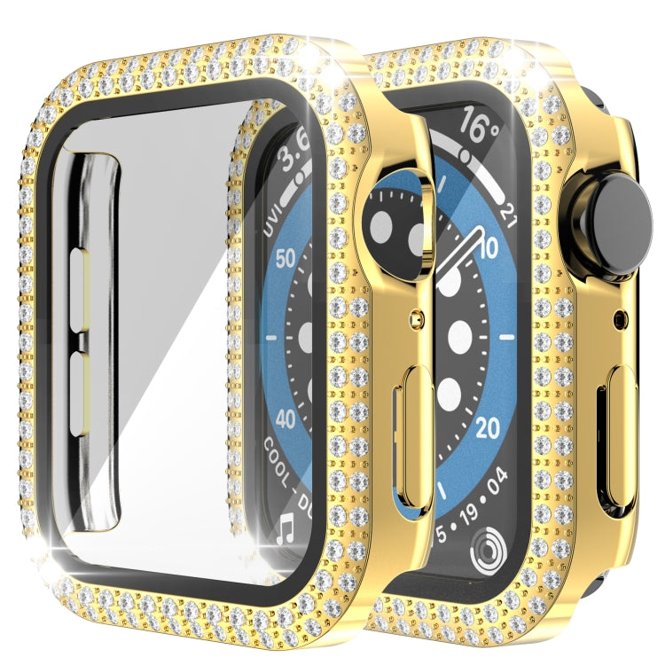 雙排鑽石 PC+強化玻璃錶殼，適用於 Apple Watch Series，3&2&1 38mm，3&2&1 42mm
