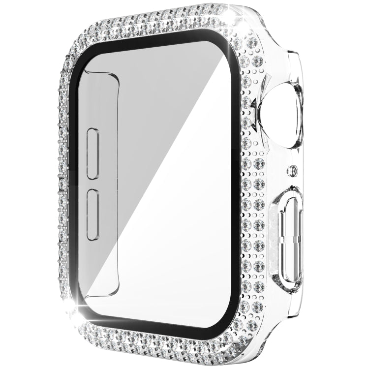 雙排鑽石 PC+強化玻璃錶殼，適用於 Apple Watch Series，3&2&1 38mm，3&2&1 42mm