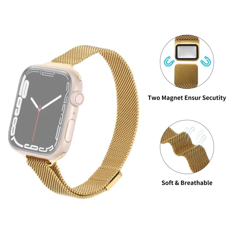 米蘭小腰圍錶帶，適用於 Apple Watch Series，7 41mm / 6&SE&5&4 40mm / 3&2&1 38mm，7 45mm / 6&SE&5&4 44mm / 3&2&1 42mm